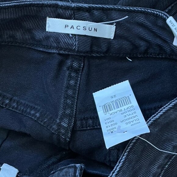 Pacsun Jeans Womens Size 25 NWT Faded Black Denim Mom Jean High Waist - Picture 4 of 4